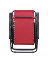 Tradineur - Silla / Tumbona plegable de acero, reclinable, reposacabezas acolchado, tejido resistente. Color rojo. 90 x 66 x 108