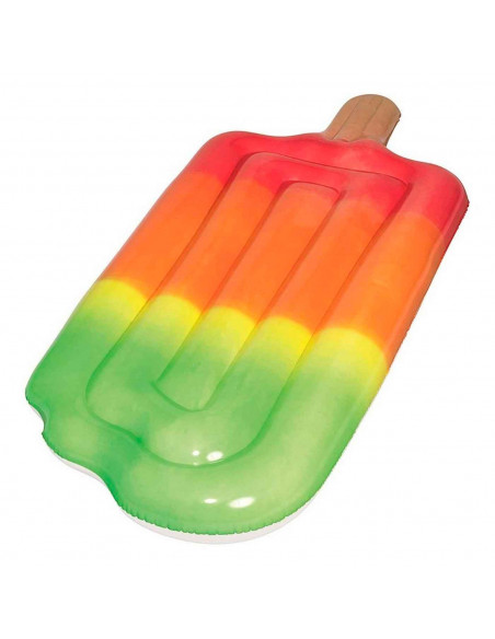 Tradineur - Colchoneta para Nadar, Tumbona Hinchable con Forma de Helado, Flotador Inflable de Natación Material de Vinilo. 185