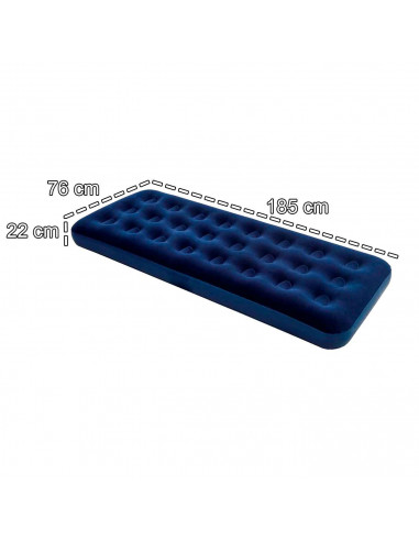 Tradineur - Colchón hinchable individual para camping, estructura tubular, agradable al tacto, aire libre. 185 x 76 x 22 cm