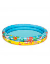 Tradineur - Piscina hinchable infantil de 2 aros, vinilo resistente, válvula de seguridad. Incluye: Piscina, pelota y flotador.