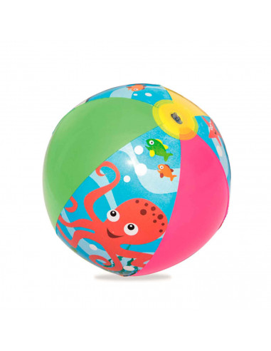 Tradineur - Piscina hinchable infantil de 2 aros, vinilo resistente, válvula de seguridad. Incluye: Piscina, pelota y flotador.