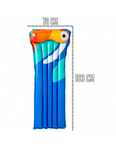Tradineur - Colchoneta hinchable con diseño de flamenco, vinilo resistente, parche de reparaciones, 183 x 76 cm.