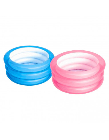 Tradineur - Piscina hinchable infantil, 3 aros, vinilo resistente, válvula de seguridad, 3 cámaras de aire. Color Surtido. 70 x