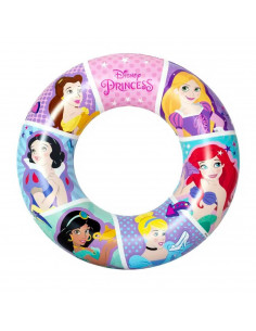 Tradineur - Flotador hinchable de princesas infantil, vinilo resistente, 56 cm diámetro. Para niños de 3 - 6 años.