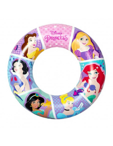Tradineur - Flotador hinchable de princesas infantil, vinilo resistente, 56 cm diámetro. Para niños de 3 - 6 años.