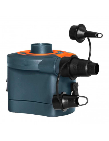 Tradineur - Hinchador Electrónico, Bomba inflado, inflador rápido con manguera flexible y 3 adaptadores de válvula.