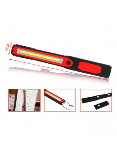 Linterna de trabajo de 29 x 4 cm para uso diario con colores surtidos. Leds a pilas para diferentes situaciones. Luz sin cable p