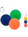 Tradineur - Set de 3 pelotas de playa, fabricadas en plástico PVC, diámetro 4 cm, colores aleatorios
