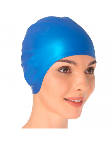 Tradineur - Gorro de baño. Fabricado en silicona, en bolsa, para natación, adecuado para mujeres y hombres adultos. Color Surtid