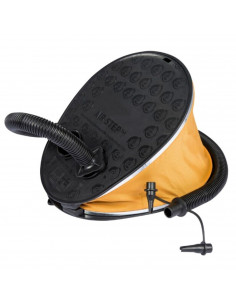 Tradineur - Hinchador de pie de 2 litros, inflador de fuelle, bomba de inflado con 3 boquillas y tubo flexible para colchonetas,
