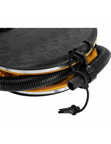 Tradineur - Hinchador de pie de 2 litros, inflador de fuelle, bomba de inflado con 3 boquillas y tubo flexible para colchonetas,