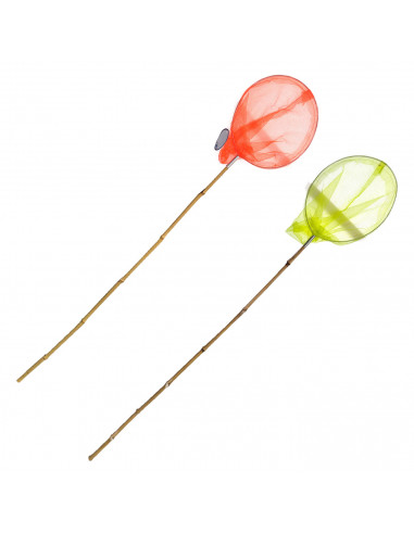 Tradineur - Salabre de malla con mango de madera, red de pesca con palo y aro metálico, playa, estanque, diseño tradicional, 119