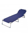 Tradineur - Tumbona plegable de aluminio, reclinable, tejido oxford, ideal para playas y piscinas. Color Azul. 187 x 58 x 24 cm