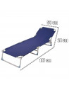 Tradineur - Tumbona plegable de aluminio, reclinable, tejido oxford, ideal para playas y piscinas. Color Azul. 187 x 58 x 24 cm