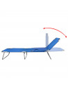 Tradineur - Tumbona plegable de aluminio, reclinable, tejido oxford, ideal para playas y piscinas. Color Azul. 187 x 58 x 24 cm