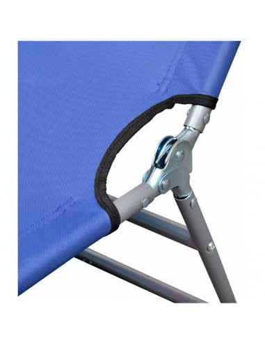 Tradineur - Tumbona plegable de aluminio, reclinable, tejido oxford, ideal para playas y piscinas. Color Azul. 187 x 58 x 24 cm