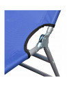 Tradineur - Tumbona plegable de aluminio, reclinable, tejido oxford, ideal para playas y piscinas. Color Azul. 187 x 58 x 24 cm