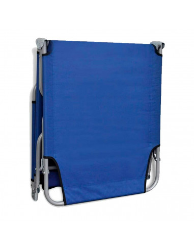 Tradineur - Tumbona plegable de aluminio, reclinable, tejido oxford, ideal para playas y piscinas. Color Azul. 187 x 58 x 24 cm