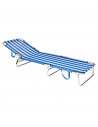 Bestway - Tumbona plegable de acero, reclinable, tejido Oxford, tejido resistente. Color azul - blanco. 55 x 24 x 187 cm.