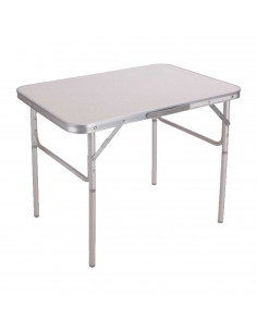 Tradineur - Mesa plegable de aluminio, sistema de fijación, incluye asa, tejido resistente. Color Surtido. 60 x 75 x 55 cm.