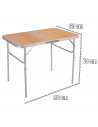 Tradineur - Mesa plegable de aluminio, sistema de fijación, incluye asa, tejido resistente. Color Surtido. 90 x 60 x 40 cm.