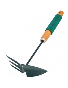 Azada para jardín con refuerzo den el mango con doble función de 29 x 15,5 cm. Azadilla para realizar labores de jardinería. Her