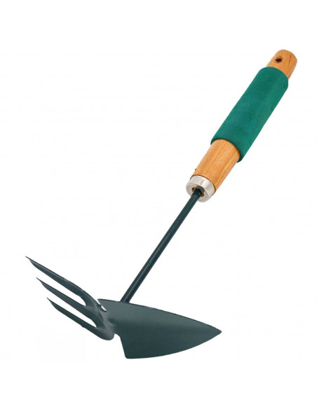 Azada para jardín con refuerzo den el mango con doble función de 29 x 15,5 cm. Azadilla para realizar labores de jardinería. Her