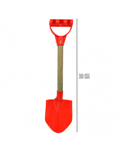 Tradineur - Set de palas de playa, Fabricado en madera y plástico, 2 palas de distinto color. Color surtido. 39 cm longitud.