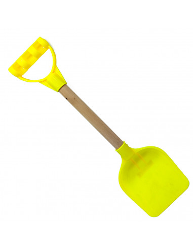 Tradineur - Set de palas de playa, Fabricado en madera y plástico, 2 palas de distinto color. Color surtido. 39 cm longitud.
