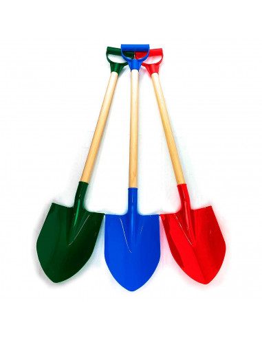Tradineur - Pala de playa, Fabricado en madera y plástico, para jugar en la playa. Color surtido. 76 cm longitud.