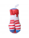 Tradineur - Saco de boxeo, incluye guantes, diseño de bandera de los Estados Unidos, juguete para niños, 33 x 12 cm