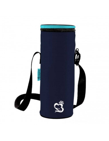 Tradineur - Porta Botellas, fabricado en poliéster y aluminio, Incluye asa ajustable. Color surtido. 33 x 10 cm (alto x diámetro