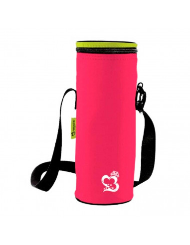 Tradineur - Porta Botellas Neon, fabricado en poliéster, Incluye asa ajustable. Color surtido. 33 x 10 cm (alto x diámetro) 