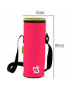 Tradineur - Porta Botellas Neon, fabricado en poliéster, Incluye asa ajustable. Color surtido. 33 x 10 cm (alto x diámetro) 