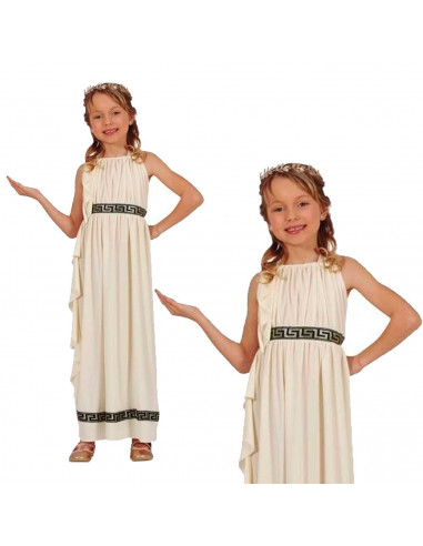 Tradineur - Disfraz de romana para niñas de 5 a 6 años para las fiestas de arde lucus y otras festividades, carnaval, Halloween,