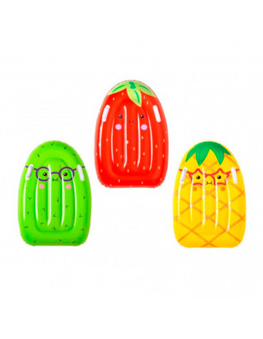 Tradineur - Colchoneta infantil hinchable con diseño de frutas, vinilo resistente, incluye parche de reparación, 84 x 76 cm