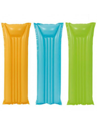 Tradineur - Colchoneta hinchable, 2 cámaras de aire, vinilo resistente, parche de reparaciones, 183 x 69 cm, color y modelo alea