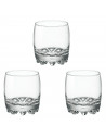 Tradineur - Set de 3 vasos de cristal "Galassia", base gruesa, resistentes, vino, licores, bebidas, aptos para lavavajillas, 8 x