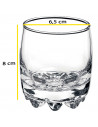 Tradineur - Set de 3 vasos de cristal "Galassia", base gruesa, resistentes, vino, licores, bebidas, aptos para lavavajillas, 8 x