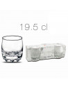 Tradineur - Set de 3 vasos de cristal "Galassia", base gruesa, resistentes, vino, licores, bebidas, aptos para lavavajillas, 8 x