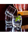 Tradineur - Set de 3 vasos de cristal "Galassia", base gruesa, resistentes, vino, licores, bebidas, aptos para lavavajillas, 8 x