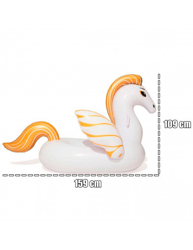 Tradineur - Pegaso hinchable, asas de alta resistencia,vinilo resistente, incluye parche de reparación, 159 x 109 cm