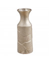 Tradineur - Jarrón de cerámica con relieves, florero elegante y minimalista, recipiente para flores, decoración del hogar, 30 x