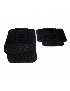 Juego 4 alfombras universales para coche, delanteras 73 x 43 cm, traseras 44 x 41,5 cm, alfombrillas de goma resistente, antides