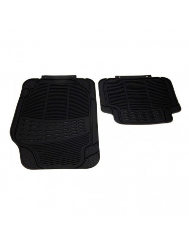 Juego 4 alfombras universales para coche, delanteras 73 x 43 cm, traseras 44 x 41,5 cm, alfombrillas de goma resistente, antides