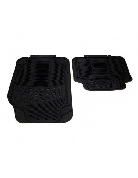 Juego 4 alfombras universales para coche, delanteras 73 x 43 cm, traseras 44 x 41,5 cm, alfombrillas de goma resistente, antides