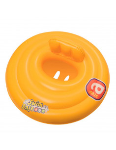 Tradineur - Flotador hinchable para bebes, 4 camaras de aire,vinilo resistente, incluye soporte para neonatos, 69 cm de diametro
