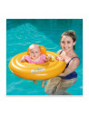 Tradineur - Flotador hinchable para bebes, 4 camaras de aire,vinilo resistente, incluye soporte para neonatos, 69 cm de diametro
