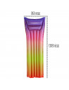 Tradineur - Colchoneta hinchable arcoiris, 2 cámaras de aire, vinilo resistent. Ideal para verano, disfruta de la piscina y play