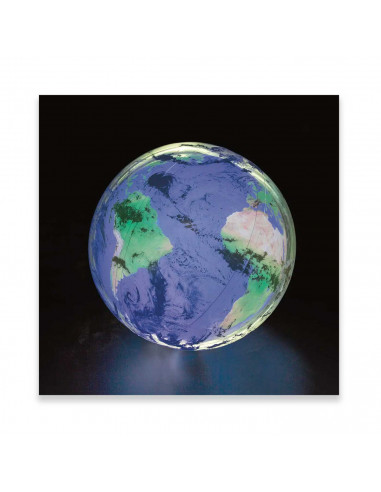 Tradineur - Pelota hinchable con diseño del planeta tierra para playa o piscina, válvula de seguridad, diámetro 61 cm.